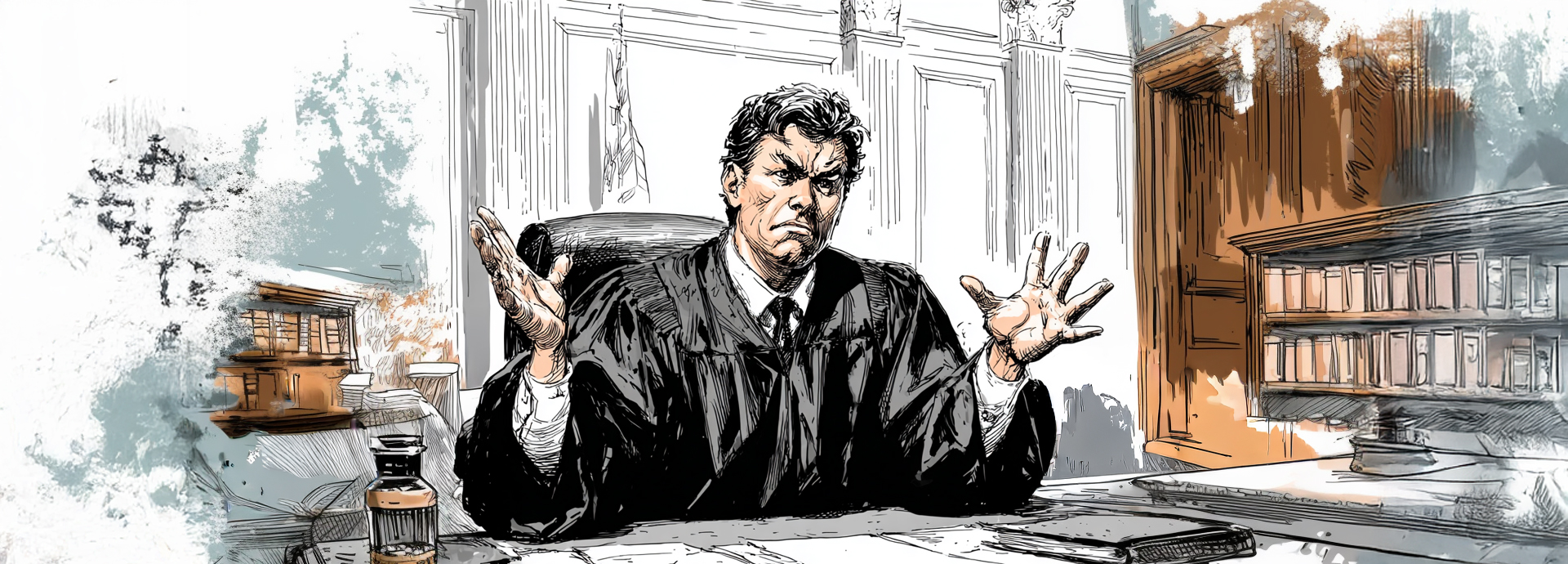 A judge who is concerned over a broken AV system in a courtroom.