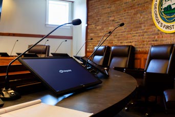 city-of-bainbridge-council-chambers-3 new display screens and mics in city of bainbridge council chambers